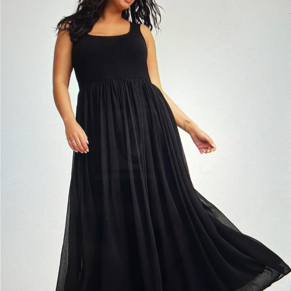 Maxi Textured Chiffon Floor Dress